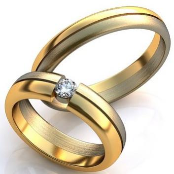 Обручальные кольца с бриллиантами O413
