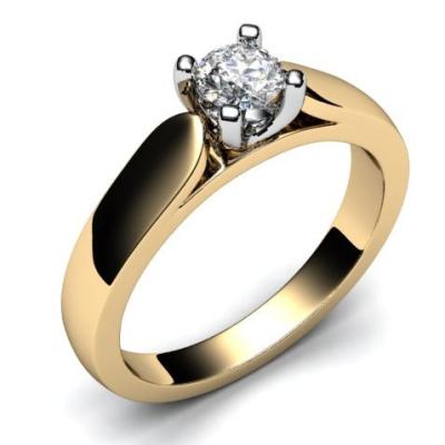 Кольцо "Сияние" с крупным бриллиантом R696