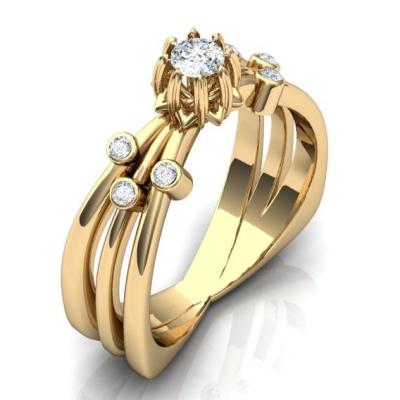 Золотое кольцо с бриллиантами R579