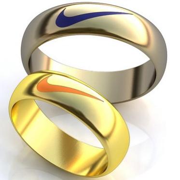 Обручальное кольцо "Nike" из желтого золота 585 пробы
