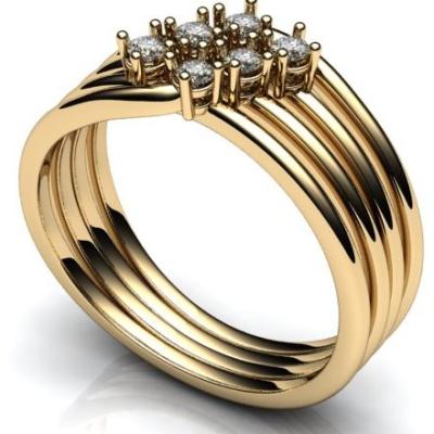 Кольцо золотое с бриллиантами R656