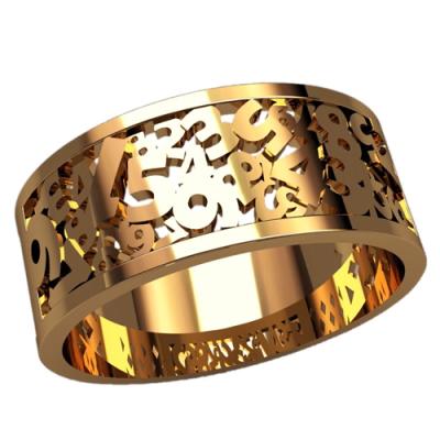 Кольцо из красного золота 585 пробы "Задача"