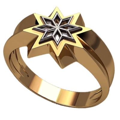 Перстень "Звезда" из красного золота