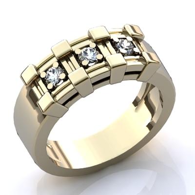 Золотое кольцо с бриллиантами R169