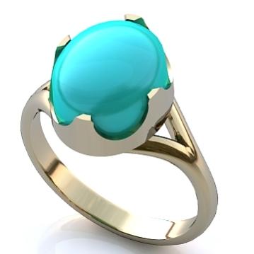 Кольцо золотое с бирюзой R307