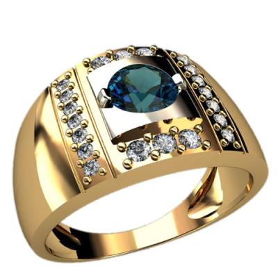 Перстень "Создатель" с топазом London Blue