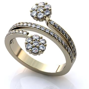 Золотое кольцо с бриллиантами R256