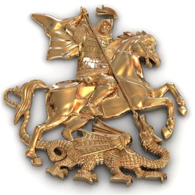 Подвеска золотая мужская "Георгий Победоносец"