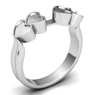Золотое женское кольцо "Сердечки" R1235