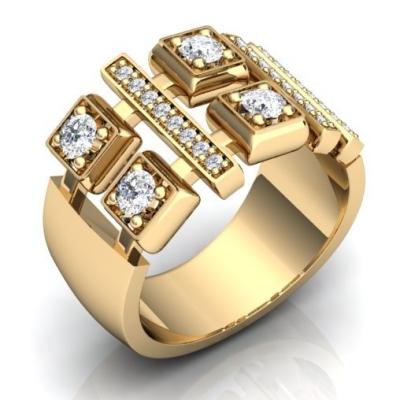 Кольцо с крупными бриллиантами R589