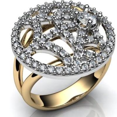 Кольцо "Блаженство" с бриллиантами R659