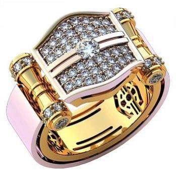 Перстень "Чемпион" c кристаллами Swarovski
