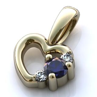 Золотая подвеска "Сердце" P137