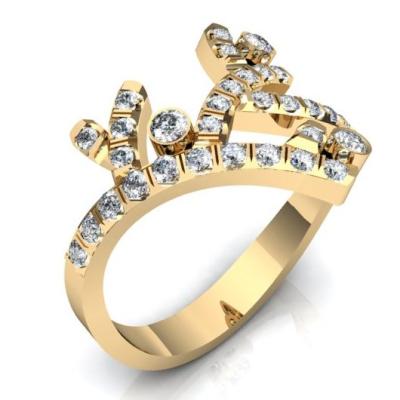 Кольцо "Ветви" с бриллиантами R1242