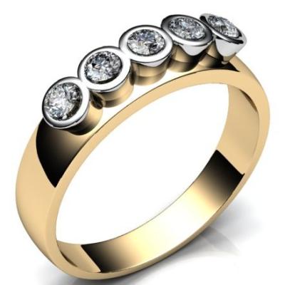 Кольцо золотое с бриллиантами R654