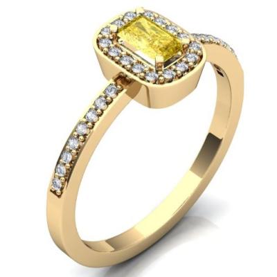 Кольцо с бриллиантами и хризолитом R1181