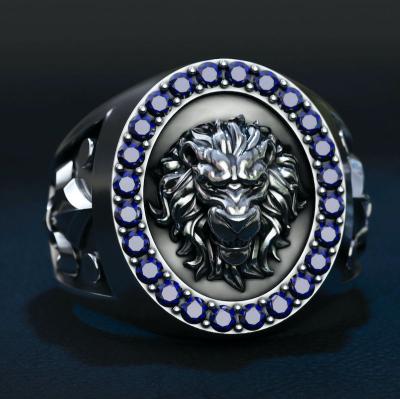 Перстень "Геральдический Лев" с кристаллами Swarovski